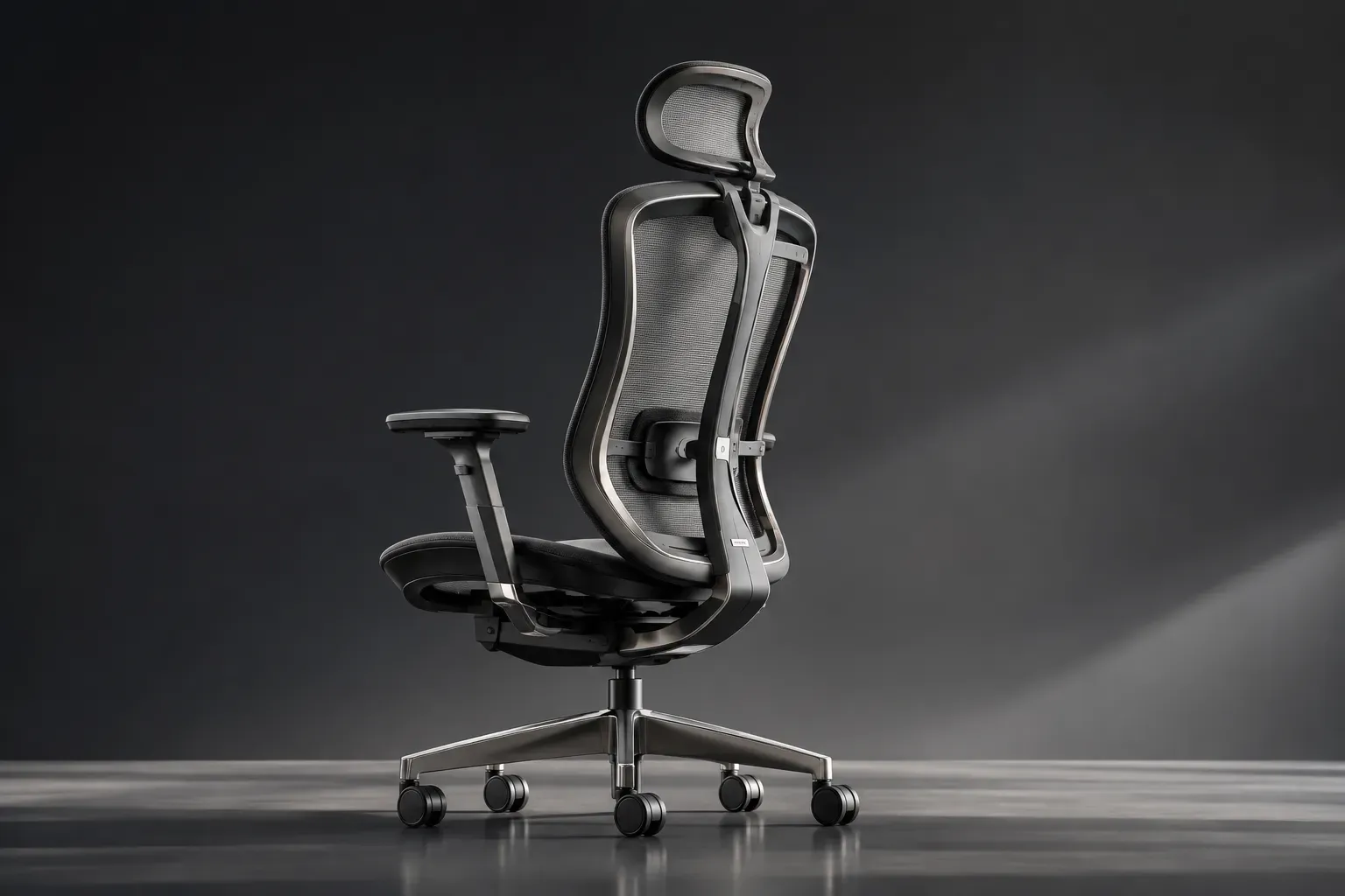 Ergonomic mesh-back chair with lumbar adjustment