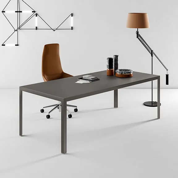 Executive desk with cognac leather chair